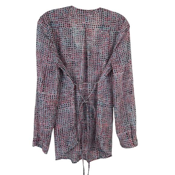 Motherhood Maternity Long Sleeve Shirt Size Large Henley Buttons Tie Back - Picture 2 of 6